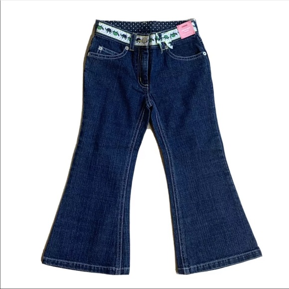 GYMBOREE PREP CLUB Turtle Ribbon Belt Denim Jeans - Picture 1 of 9